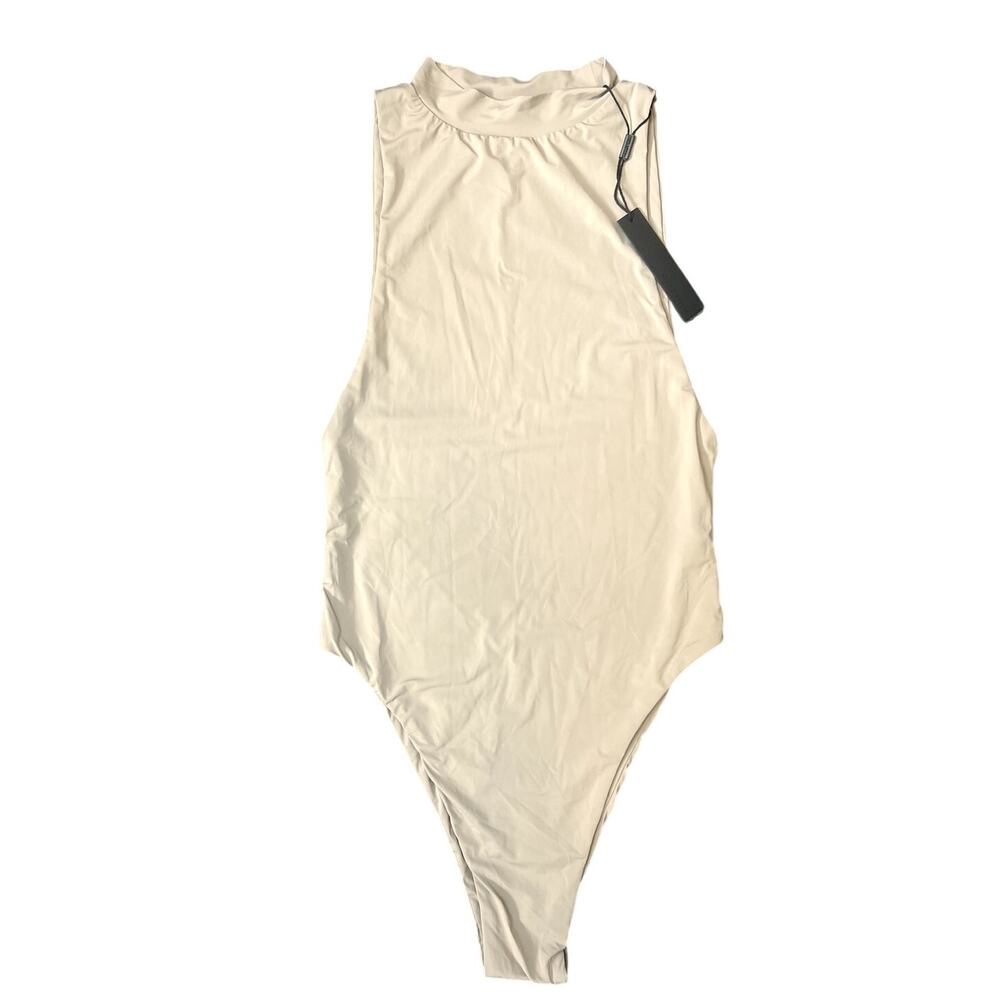 NWT Myra Swim High Neck One Piece Swimsuit Beige Size XS $240 MSRP